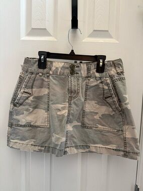 Lucky Brand Neutral Camo Utility Mini Skirt